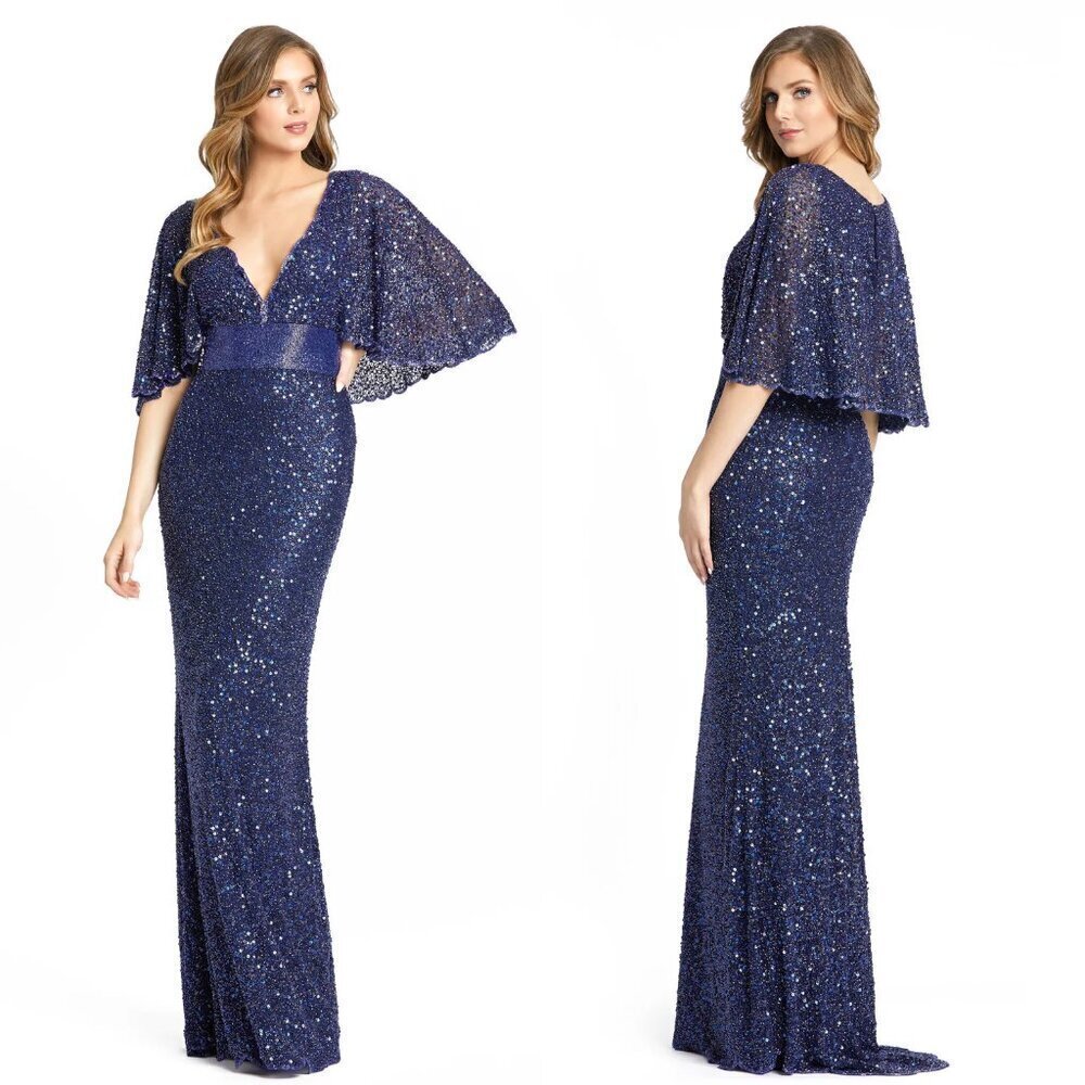 Mac Duggal Evening Beaded Cape  4808 Dress